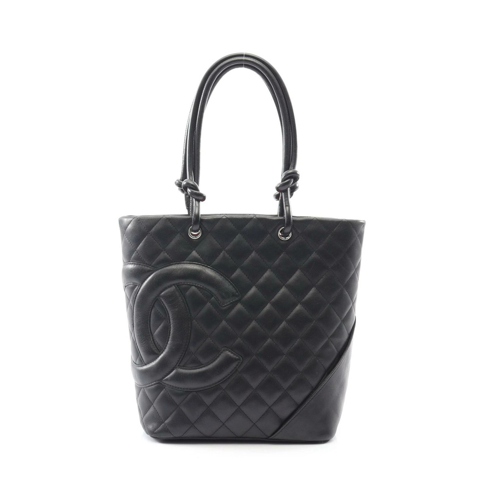Chanel Cambon Tote Bag Lambskin Leather Black